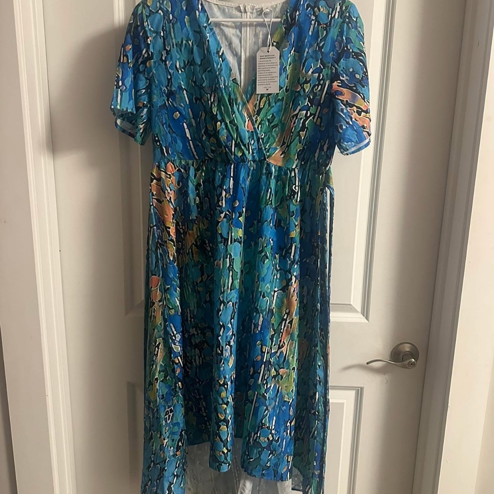 Source Unknown Blue Asymmetrical Dress